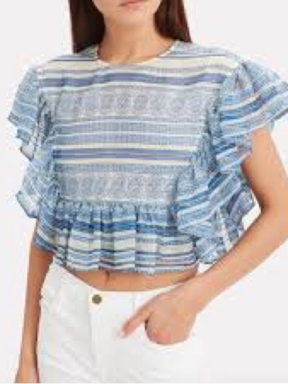 Philosophy di Lorenzo Serafini Ruffle Paisley Crop Top 6